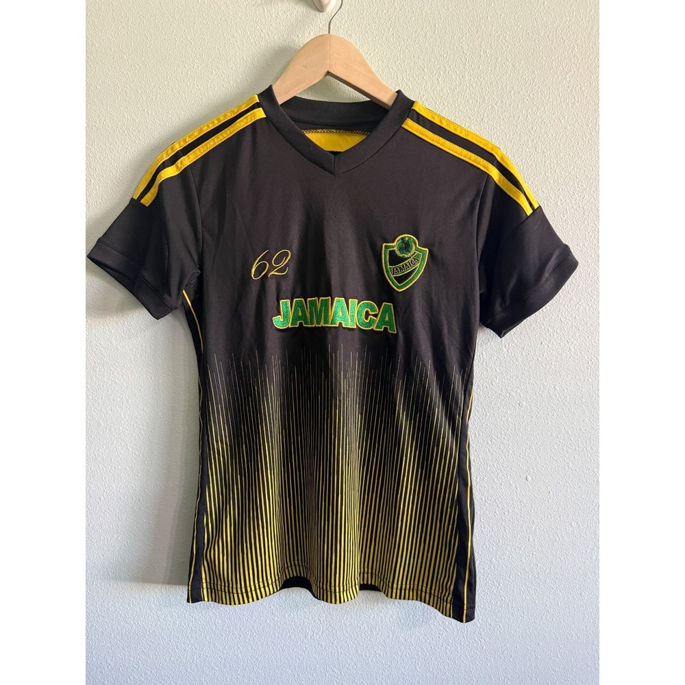 Jamaica Football Club Soccer Jersey Youth Large 14-16 Green Yellow Dri-Fit